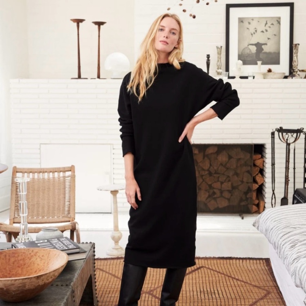 Isabelle 100% Cotton Triple Fleece MIDI Dress